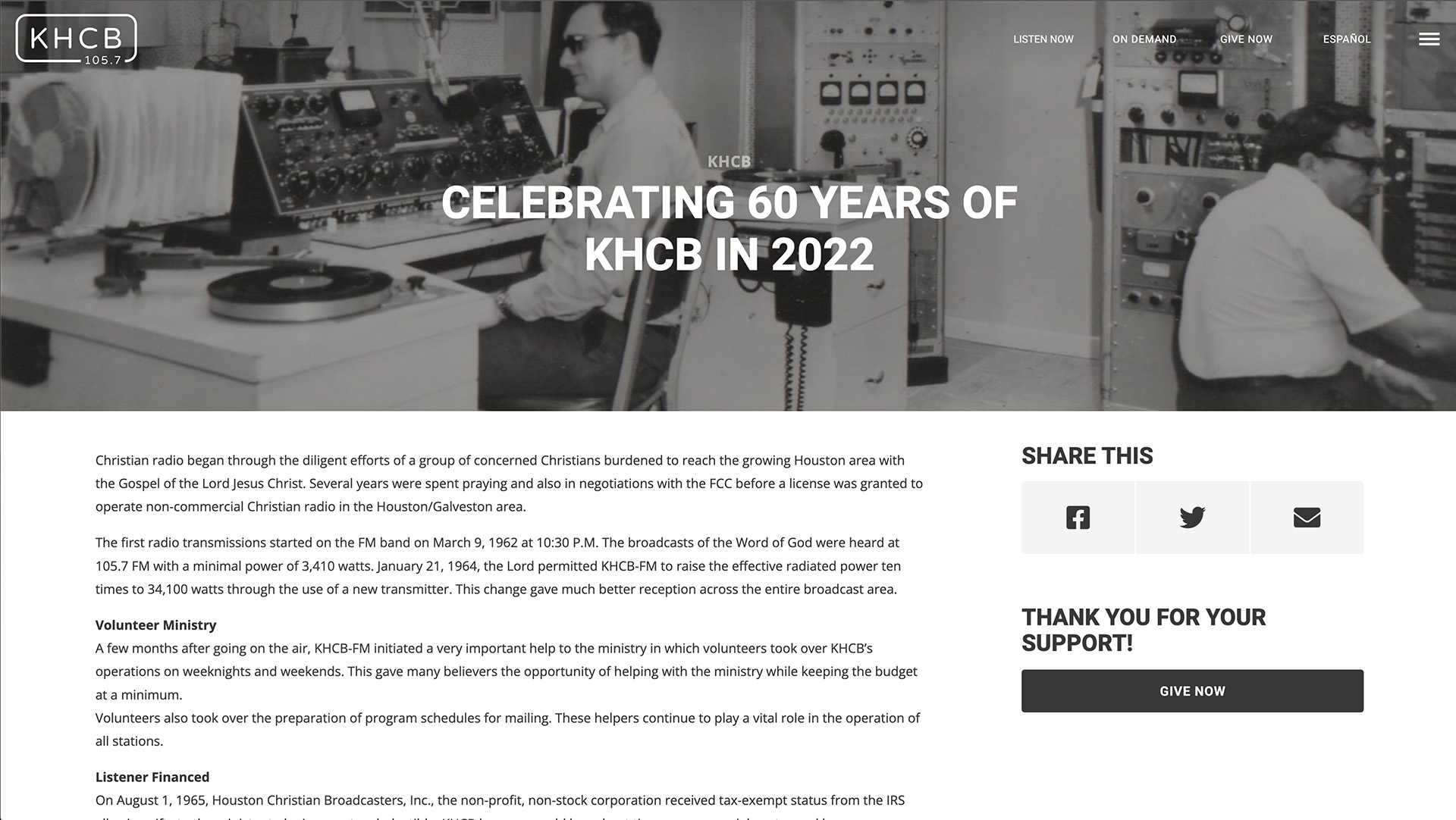 KHCB.org Post Page Design
